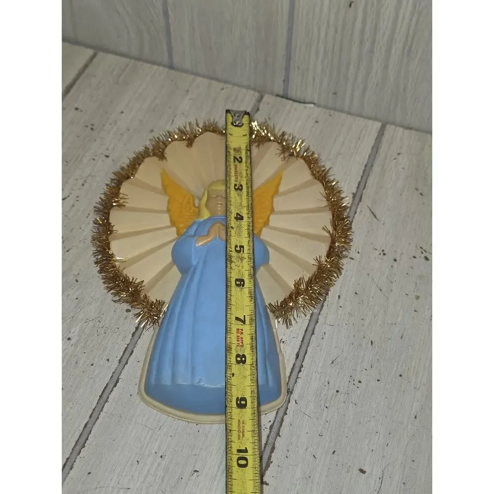 VTG National Tinsel Angel Christmas Tree Topper Plastic Blow Mold 1950s READ